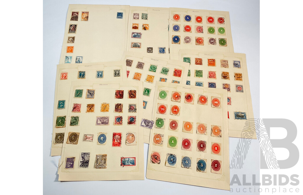 Collection of Mexican Hinged Stamps, Examples Spanning 1875 to 1930's Including Officials, Over Prints, 1875 Porto De Mar, Sets