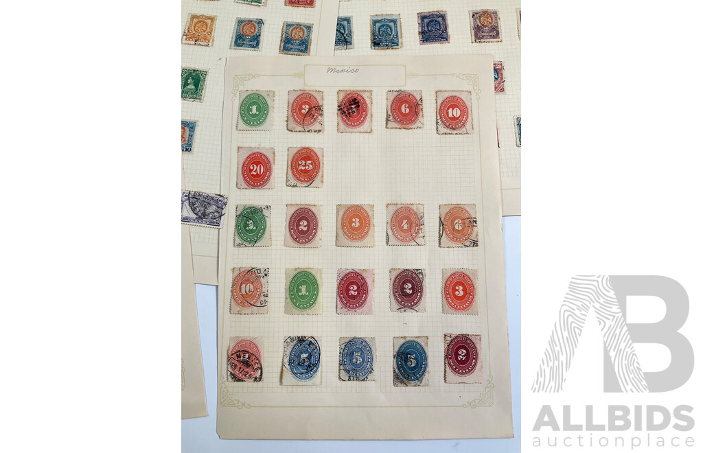 Collection of Mexican Hinged Stamps, Examples Spanning 1875 to 1930's Including Officials, Over Prints, 1875 Porto De Mar, Sets