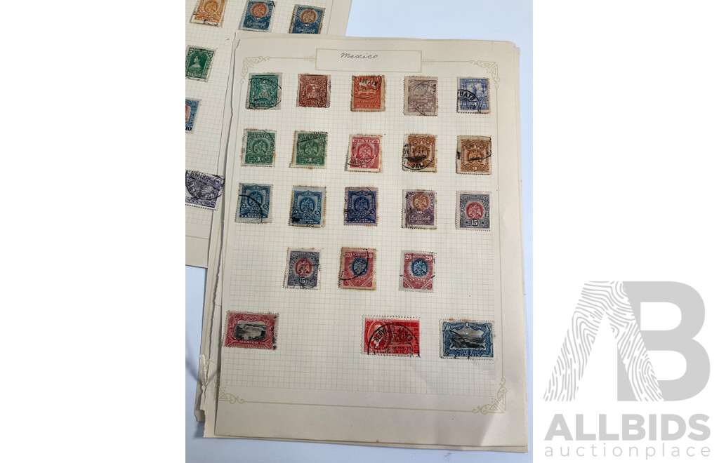 Collection of Mexican Hinged Stamps, Examples Spanning 1875 to 1930's Including Officials, Over Prints, 1875 Porto De Mar, Sets