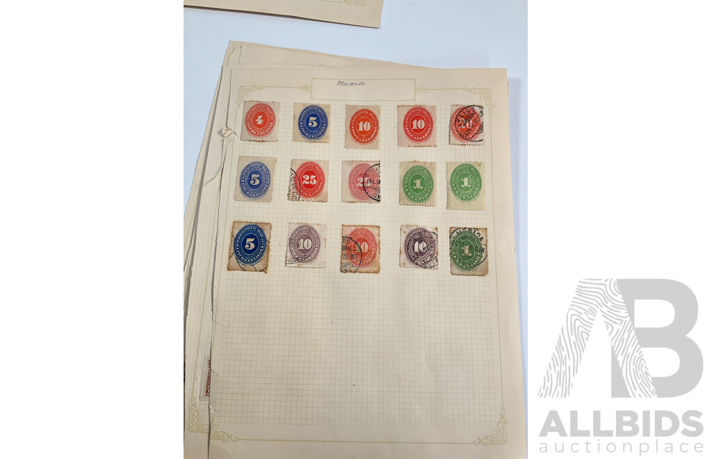 Collection of Mexican Hinged Stamps, Examples Spanning 1875 to 1930's Including Officials, Over Prints, 1875 Porto De Mar, Sets