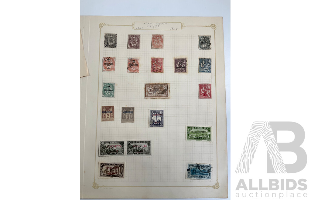 Collection of French Colony Hinged Stamps, Including Syria, Alexandria, Algeria, Benin, Anjouan, Cameroon, Examples Spanning 1890's to 1920's, Over Prints, Sets