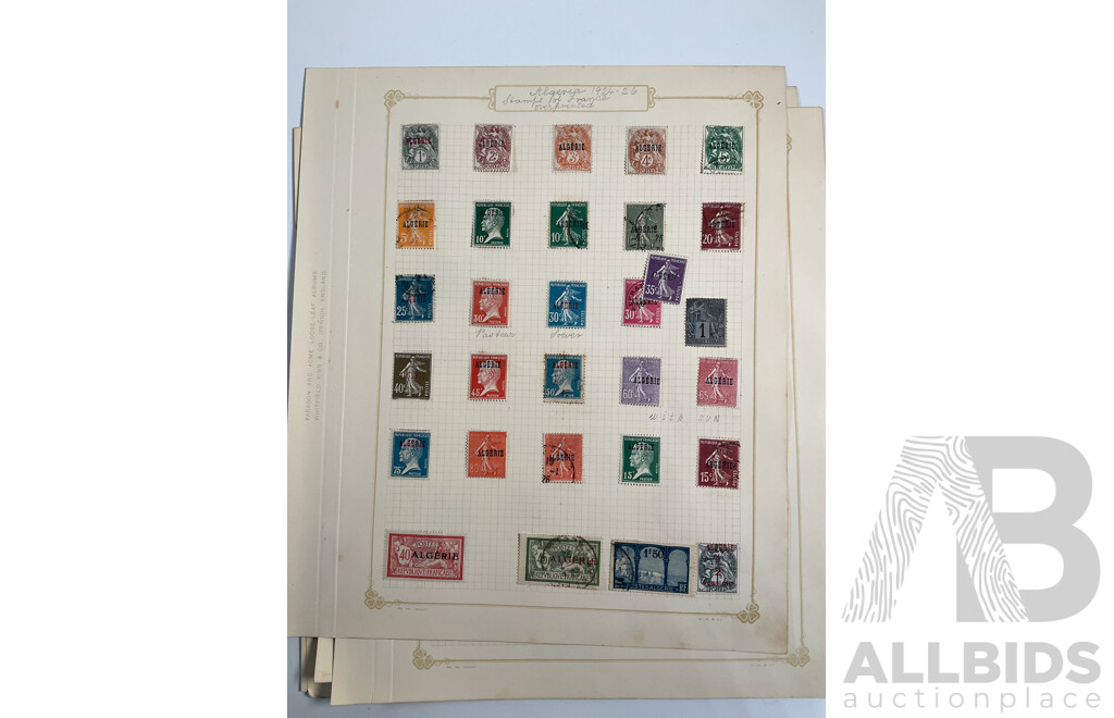 Collection of French Colony Hinged Stamps, Including Syria, Alexandria, Algeria, Benin, Anjouan, Cameroon, Examples Spanning 1890's to 1920's, Over Prints, Sets