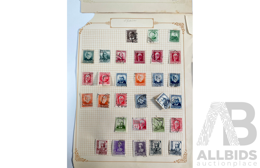 Collection of Spanish Hinged Stamps Spanning 1850's to 1930's Including Imperfs, Over Prints, Sets