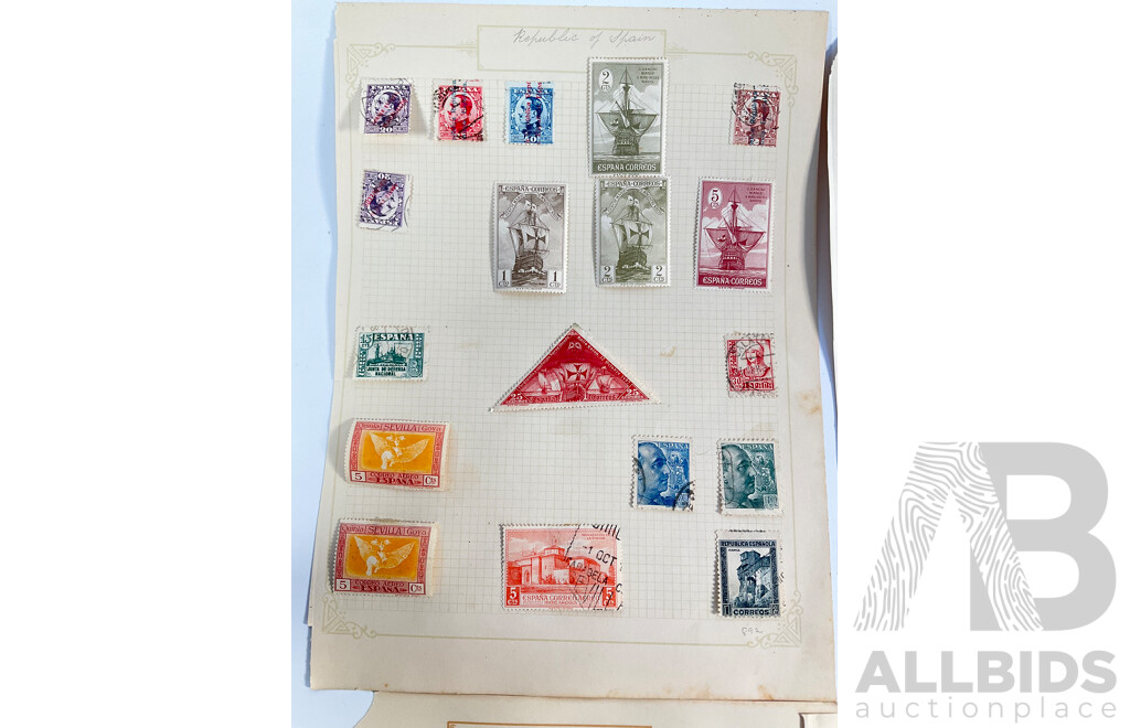 Collection of Spanish Hinged Stamps Spanning 1850's to 1930's Including Imperfs, Over Prints, Sets