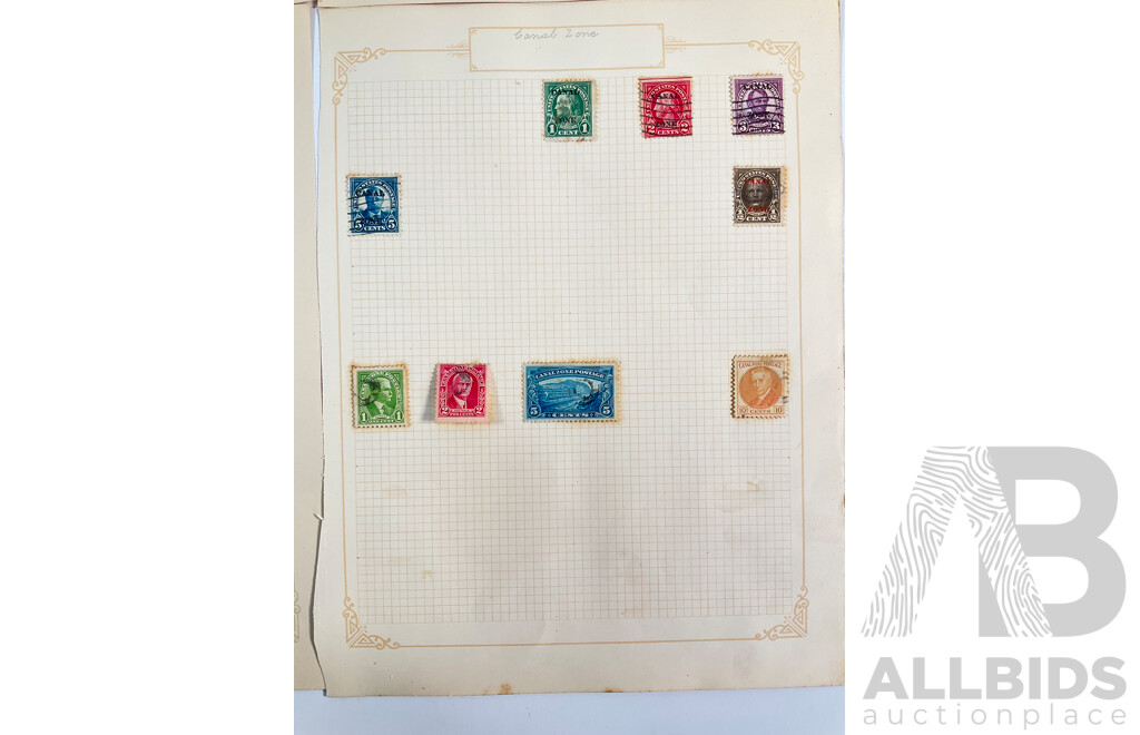 Collection of Panama and Canel Zone Stamps Spanning 1880's to 1920's Including United States of Columbia and USA Over Prints