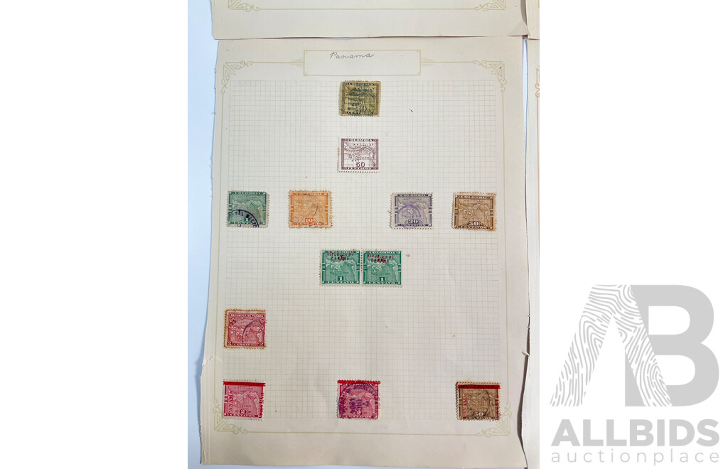 Collection of Panama and Canel Zone Stamps Spanning 1880's to 1920's Including United States of Columbia and USA Over Prints