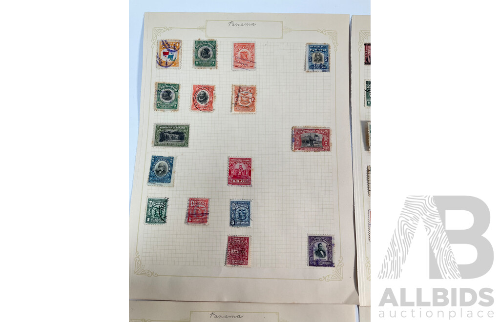 Collection of Panama and Canel Zone Stamps Spanning 1880's to 1920's Including United States of Columbia and USA Over Prints