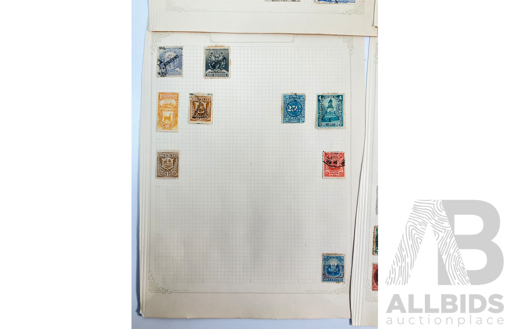 Collection of Peru Stamps Spanning 1860's to 1930's Including Mint Hinged, Hand Cancel, Over Prints, Sets
