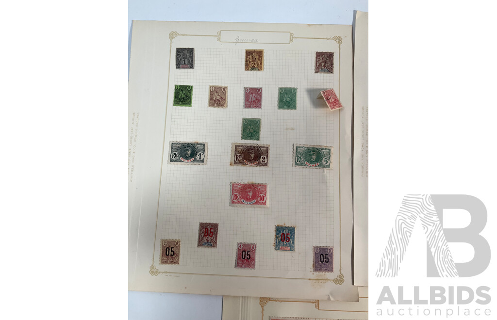 Collection of French Guinea Stamps Spanning 1900's to 1930's Including Over Prints and Mint Hinged