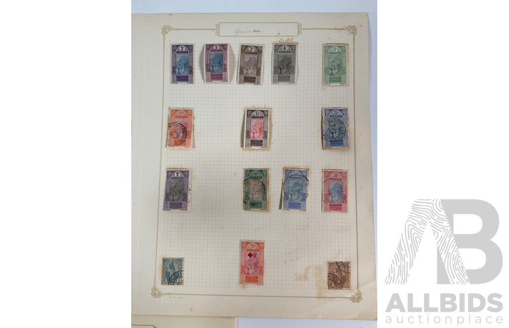 Collection of French Guinea Stamps Spanning 1900's to 1930's Including Over Prints and Mint Hinged