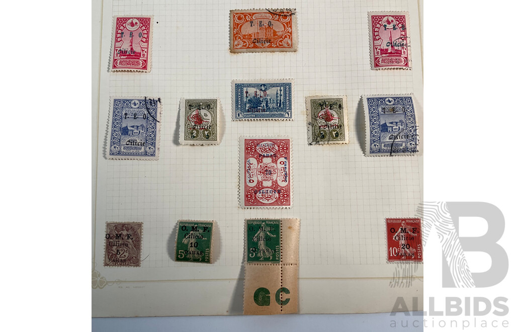 Collection of Cilicie French Occupation 1919-1922 Stamps and China French Post Offices 1900's Stamps
