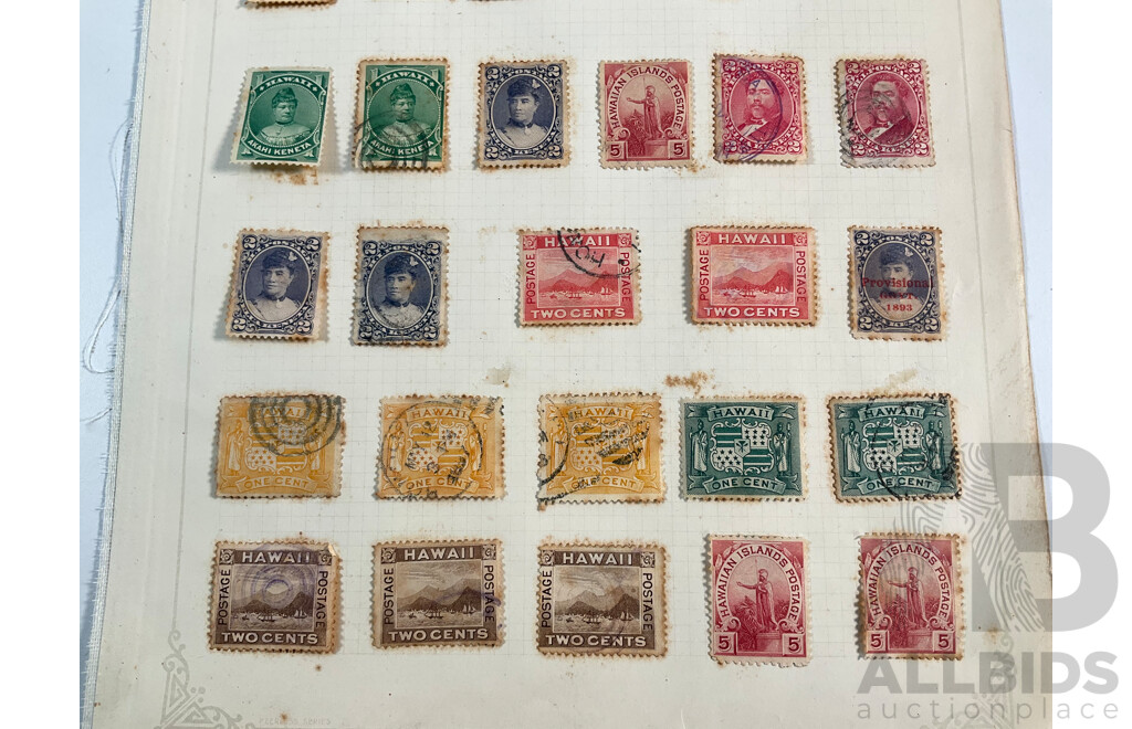 Collection of Hawaiian 1880's-1890's Stamps Including Overprints