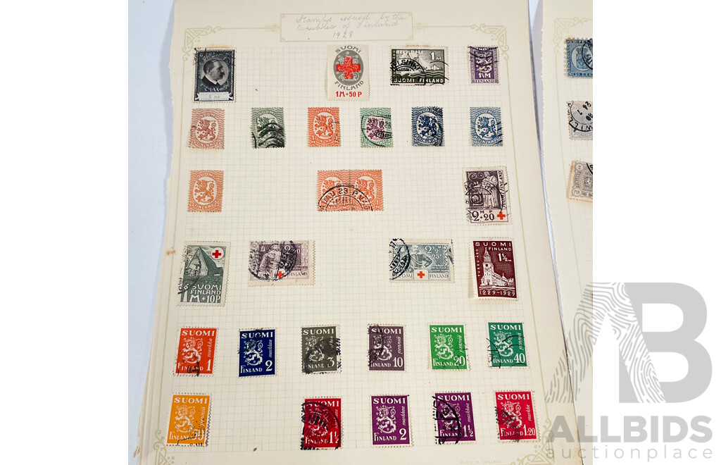 Collection of Finland Stamps, Examples Spanning 1917 to 1930's Including Overprints, Mint Hinged