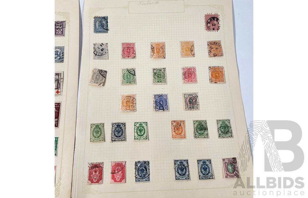 Collection of Finland Stamps, Examples Spanning 1917 to 1930's Including Overprints, Mint Hinged