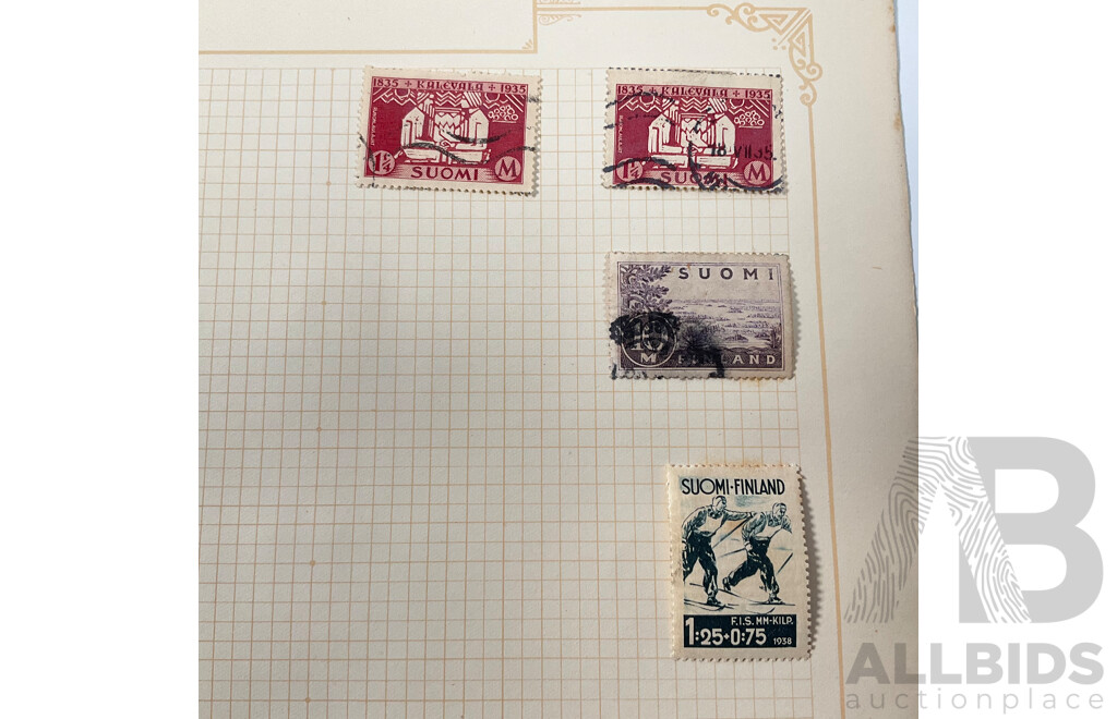 Collection of Finland Stamps, Examples Spanning 1917 to 1930's Including Overprints, Mint Hinged