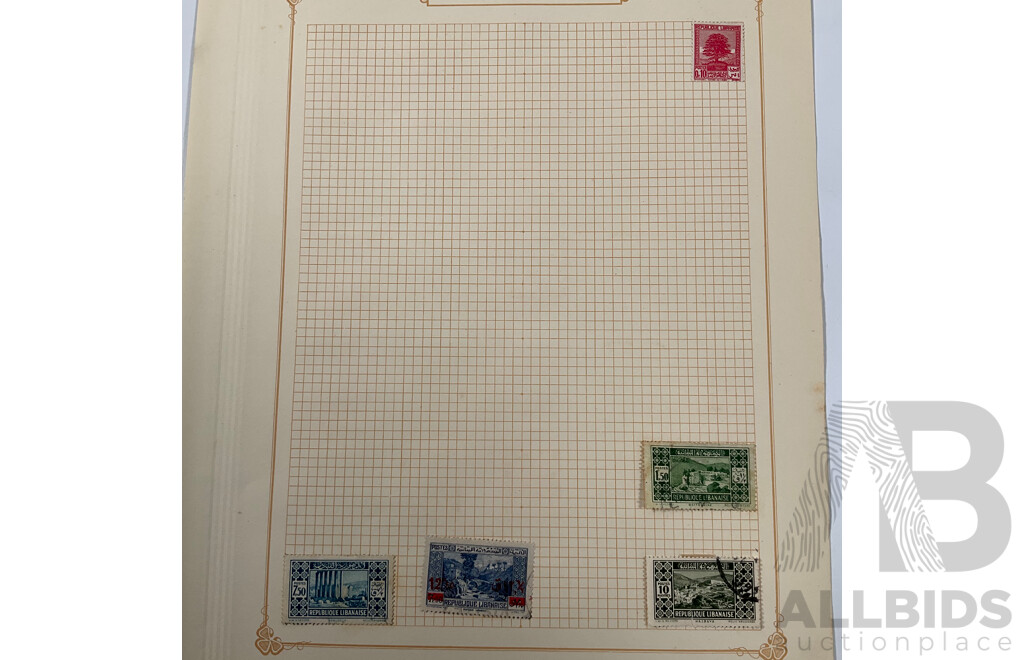 Collection of French Colony Stamps Including Guiana, Guadeloupe, French Equatorial Africa, Lebanon, Overprints, Mint Hinged