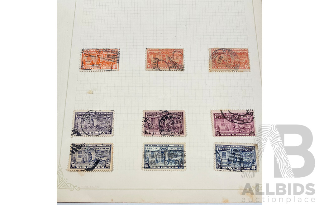 Collection of USA Stamps Spanning 1879 to 1920 Including Special Delivery, Postage Due