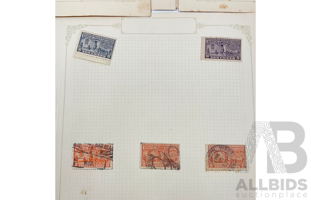 Collection of USA Stamps Spanning 1879 to 1920 Including Special Delivery, Postage Due
