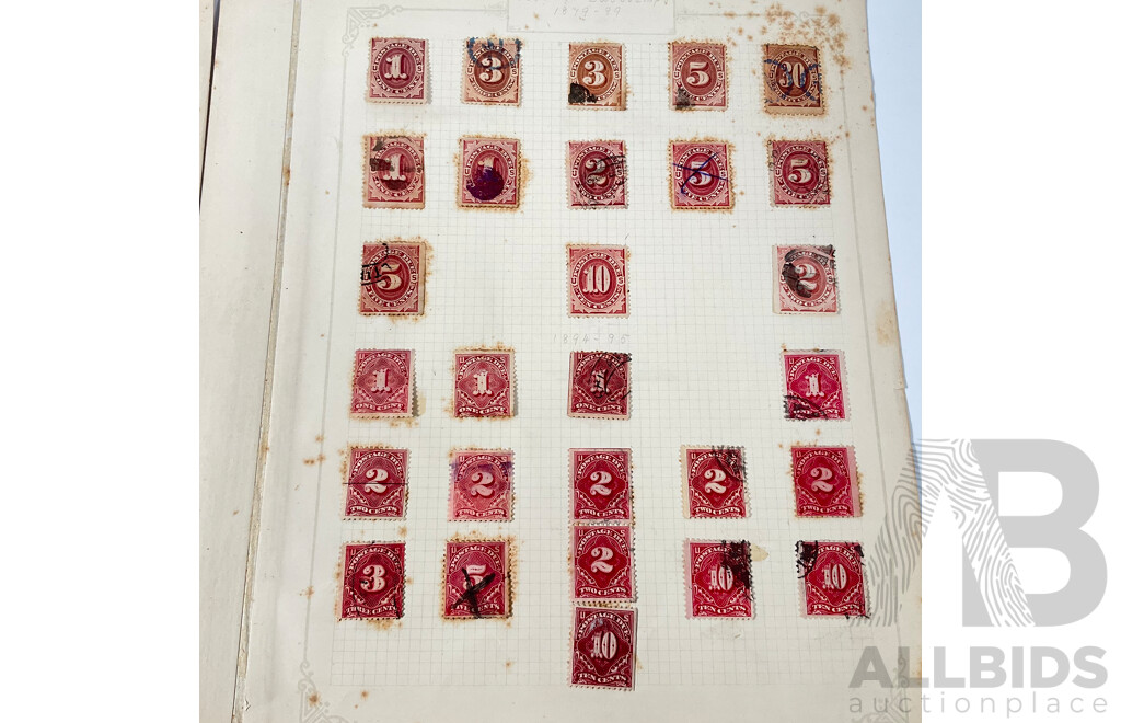 Collection of USA Stamps Spanning 1879 to 1920 Including Special Delivery, Postage Due