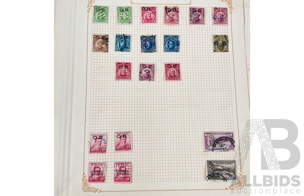 Collection of USA/Philippines, Guam, Cuba Overprint Stamps Including Philippines/Commonwealth with USA Sets, Authors, Poets, Educators, Scientists, Composers