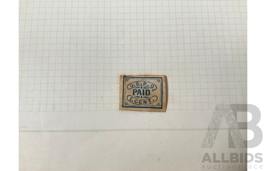 Collection of USA Stamps Including 1850-1852 One Cent Philadelphia/Pennsylvania City Carrier Department Stamp, Officially Sealed, Postage Due, Air Mail, Registry, Mint Hinged