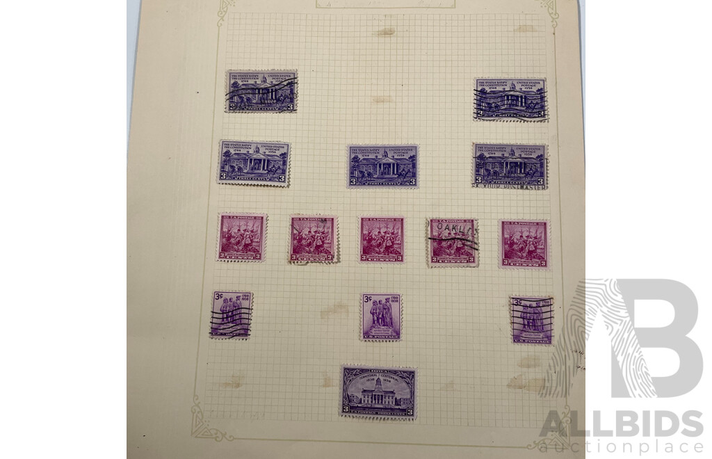 Collection of USA Stamps Including 1850-1852 One Cent Philadelphia/Pennsylvania City Carrier Department Stamp, Officially Sealed, Postage Due, Air Mail, Registry, Mint Hinged