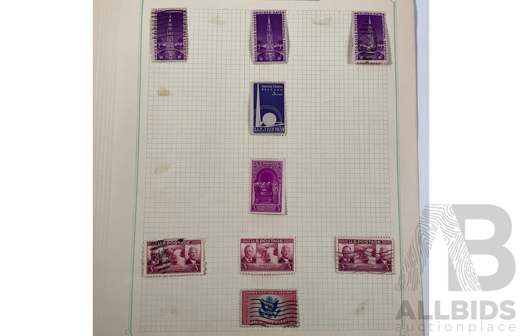 Collection of USA Stamps Including 1850-1852 One Cent Philadelphia/Pennsylvania City Carrier Department Stamp, Officially Sealed, Postage Due, Air Mail, Registry, Mint Hinged