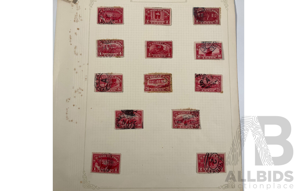 Collection of USA Stamps Including 1850-1852 One Cent Philadelphia/Pennsylvania City Carrier Department Stamp, Officially Sealed, Postage Due, Air Mail, Registry, Mint Hinged