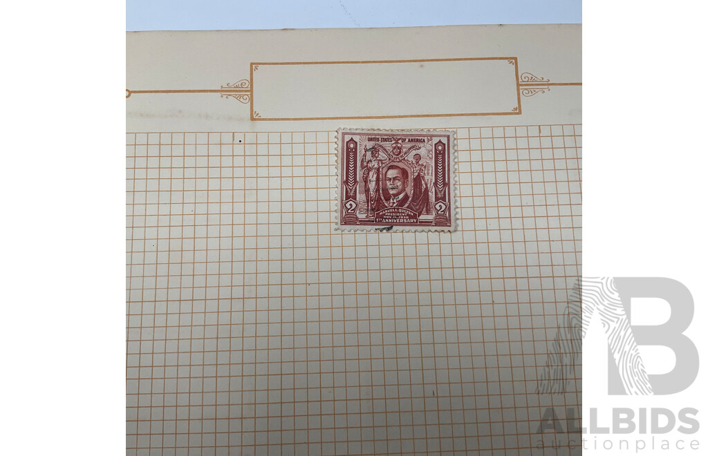 Collection of USA Stamps Including 1850-1852 One Cent Philadelphia/Pennsylvania City Carrier Department Stamp, Officially Sealed, Postage Due, Air Mail, Registry, Mint Hinged
