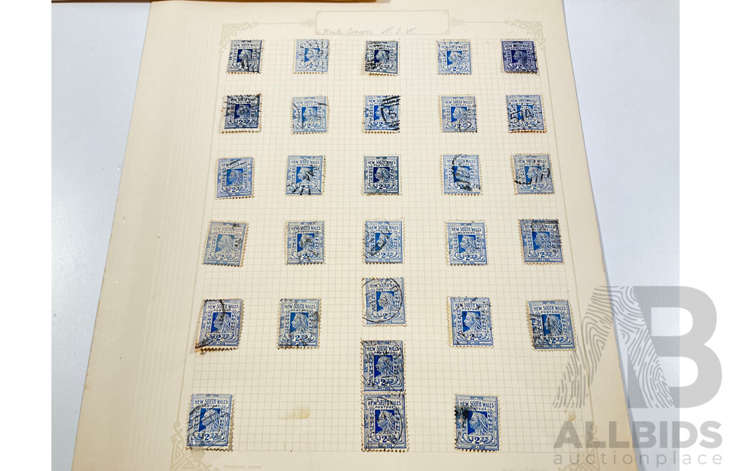 Collection of Australian New South Wales QV Stamps, H Letter and Watermark Variations