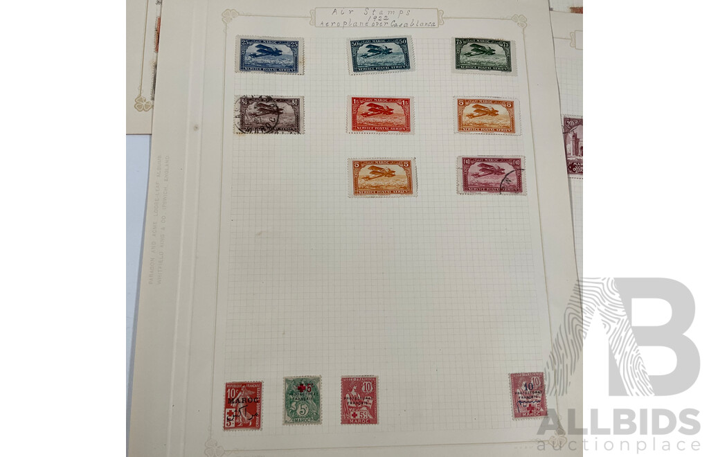 Collection of French Morocco Stamps Including Overprints and Sets