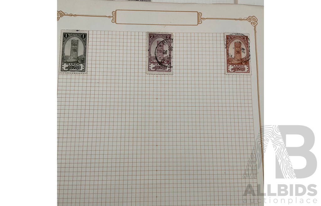 Collection of French Morocco Stamps Including Overprints and Sets