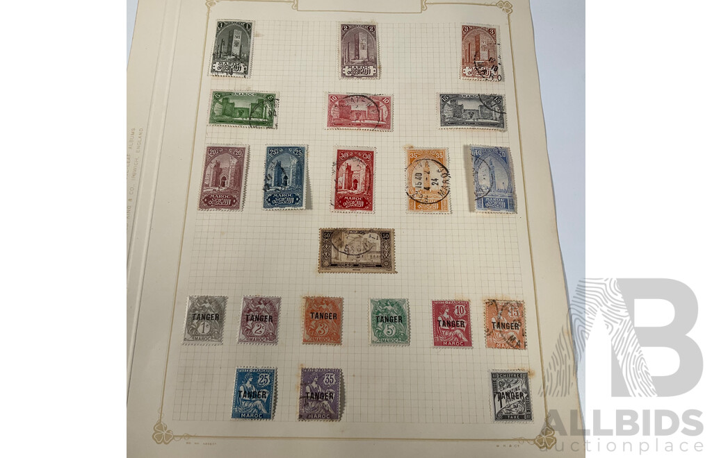 Collection of French Morocco Stamps Including Overprints and Sets
