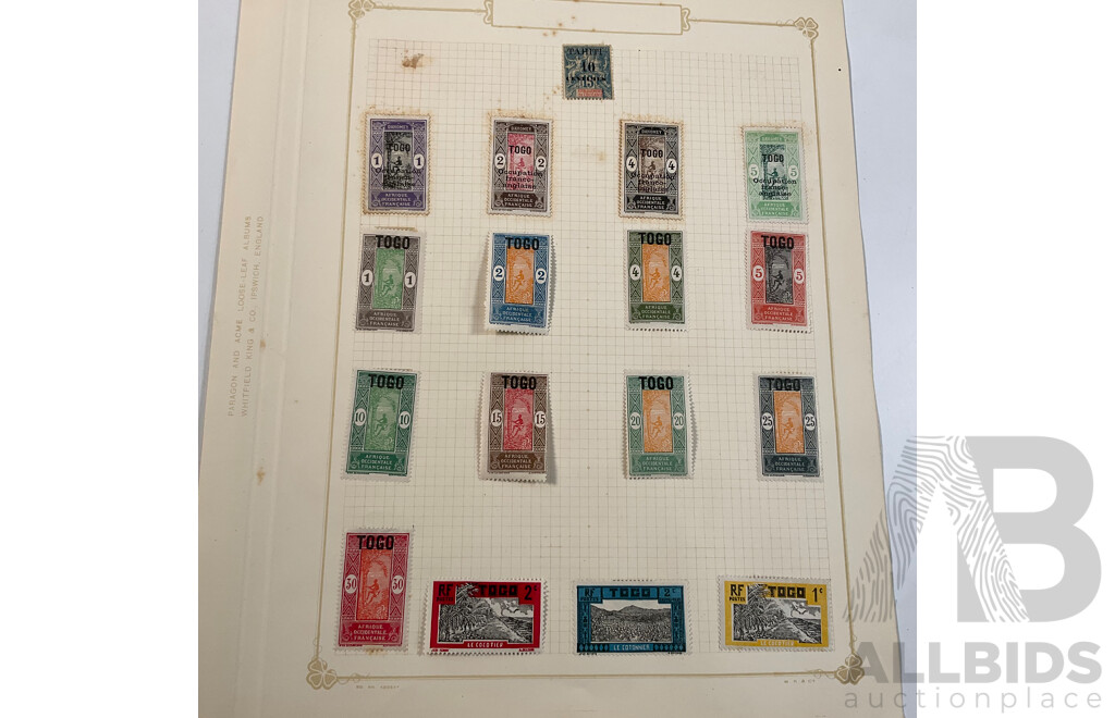 Collection of French African Stamps, Mostly 1920's-1930's Including Syria, Togo, Upper Volta, Tunisia, Chad, Mint Hinged, Overprints, Sets, Perfins