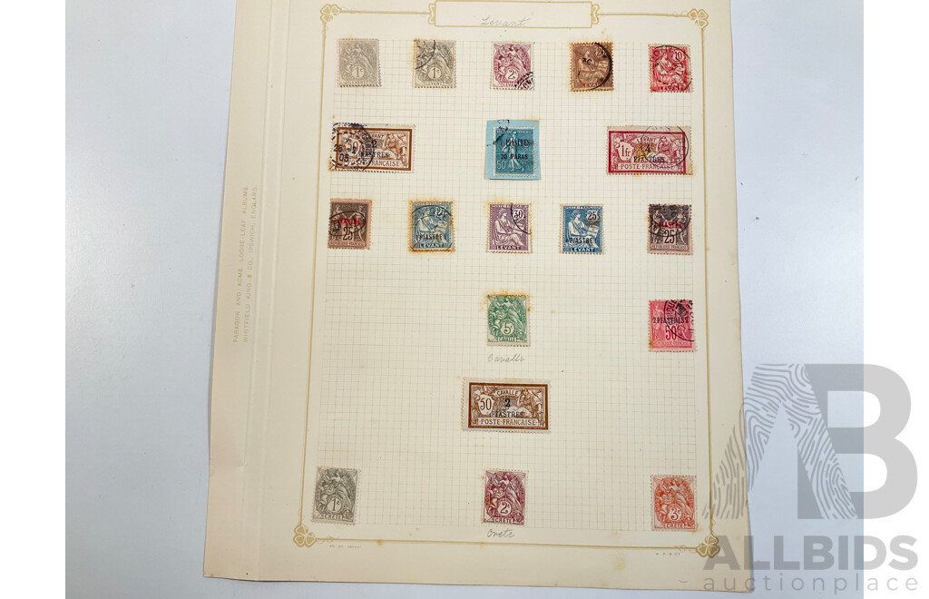 Collection of French Colony Stamps Spanning 1900's to 1930's Including Madagascar, Reunion, Crete, New Caledonia, Mauritania, Somali Coast, Niger, Wallis and Futuna Islands Ivory Coast, Mint Hinged, Overprints, Sets