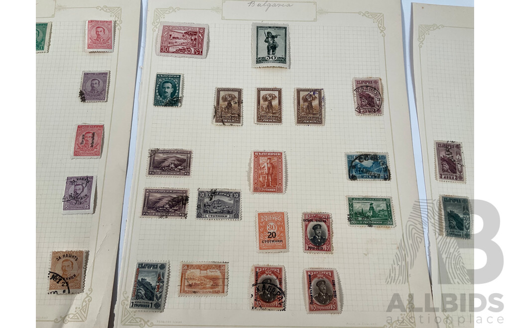 Collection of Bulgarian Stamps Spanning 1910's-1930's Including Part Sets, Overprints,