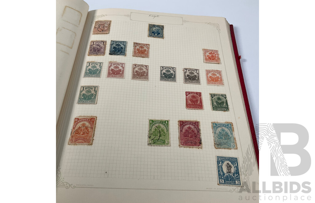 Album of Antique and Vintage Central American Stamps Including Dominica, Paraguay, Salvador, Nicaragua, Honduras, Venezuela, Uruguay