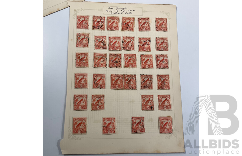 Collection of British New Guinea Stamps Including Air Mail Overprints, Mint Hinged, 1936 Jubilee, Papua Over Print, Official Service