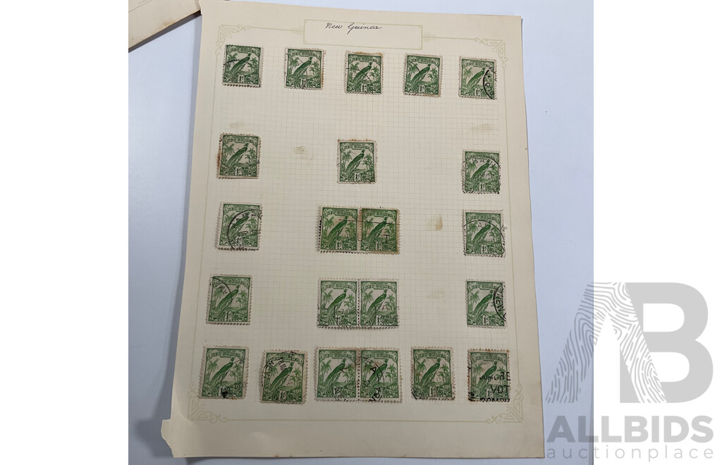 Collection of British New Guinea Stamps Including Air Mail Overprints, Mint Hinged, 1936 Jubilee, Papua Over Print, Official Service