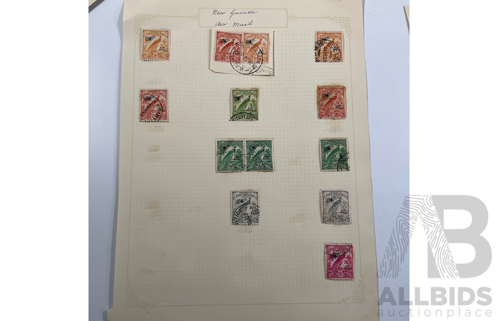 Collection of British New Guinea Stamps Including Air Mail Overprints, Mint Hinged, 1936 Jubilee, Papua Over Print, Official Service
