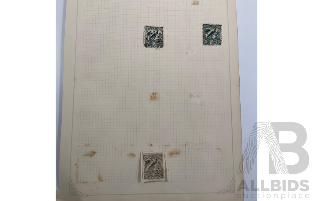 Collection of British New Guinea Stamps Including Air Mail Overprints, Mint Hinged, 1936 Jubilee, Papua Over Print, Official Service