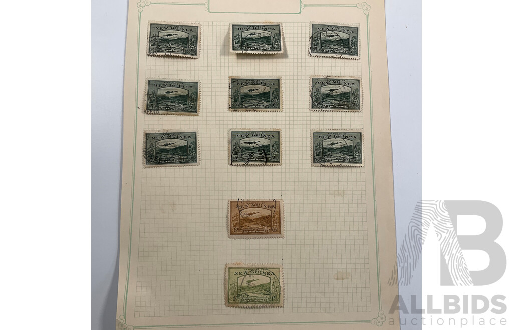 Collection of British New Guinea Stamps Including Air Mail Overprints, Mint Hinged, 1936 Jubilee, Papua Over Print, Official Service