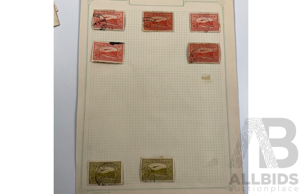 Collection of British New Guinea Stamps Including Air Mail Overprints, Mint Hinged, 1936 Jubilee, Papua Over Print, Official Service
