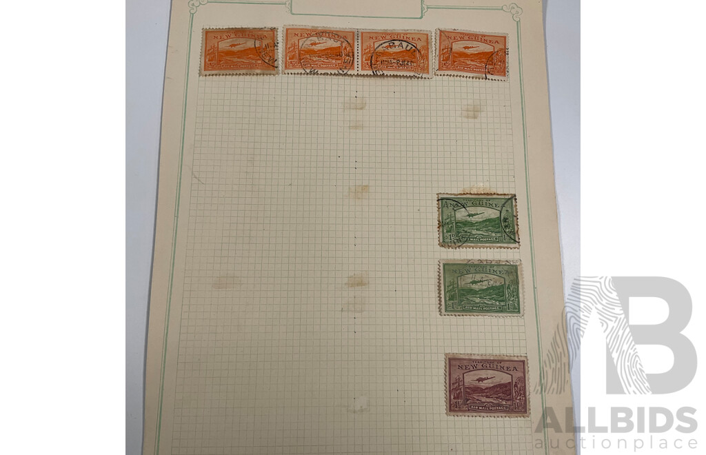 Collection of British New Guinea Stamps Including Air Mail Overprints, Mint Hinged, 1936 Jubilee, Papua Over Print, Official Service
