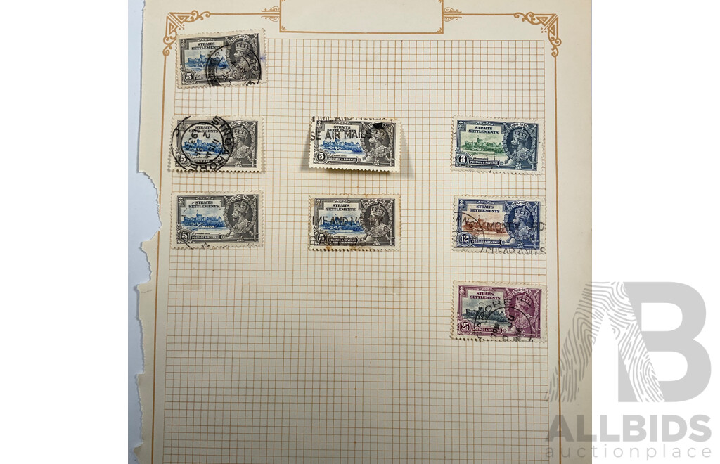 Collection of Straits Settlements Stamps Spanning 1867 to 1937 Including QV, KEVII, KGV, KGVI, Mint Hinged, Overprints, Sets
