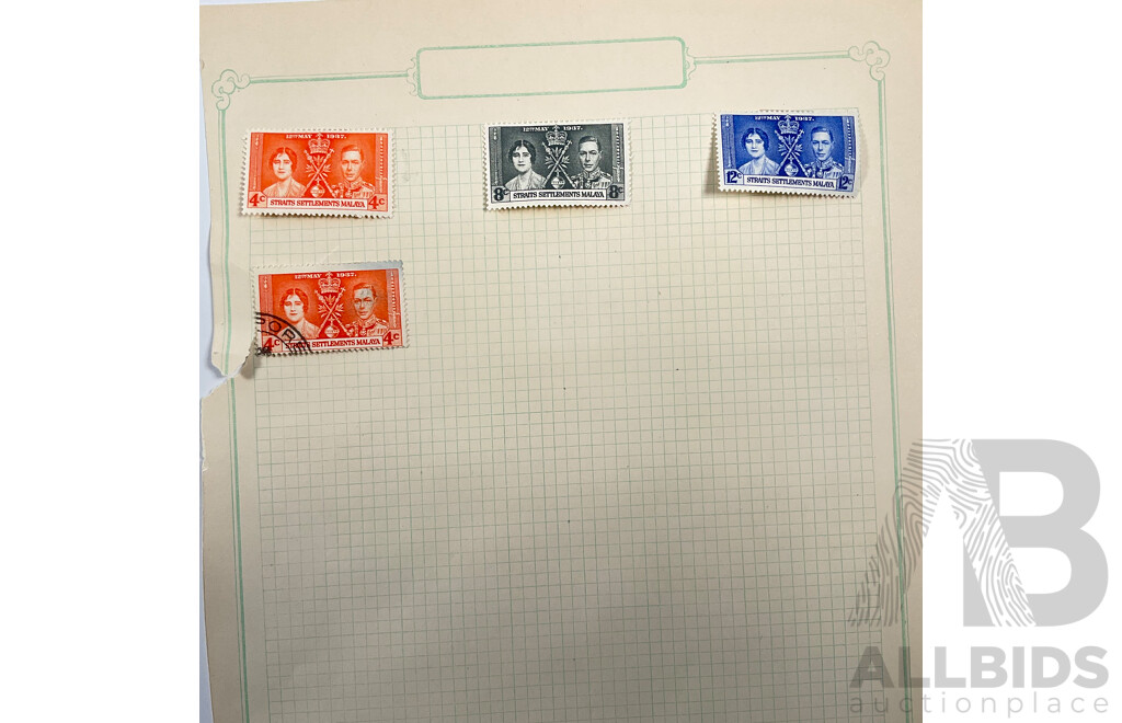 Collection of Straits Settlements Stamps Spanning 1867 to 1937 Including QV, KEVII, KGV, KGVI, Mint Hinged, Overprints, Sets
