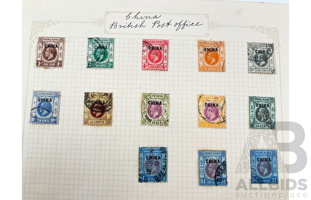 Collection of China/Great Britain KGV Stamps, Hong Kong China Overprints, One Cent to Two Dollars