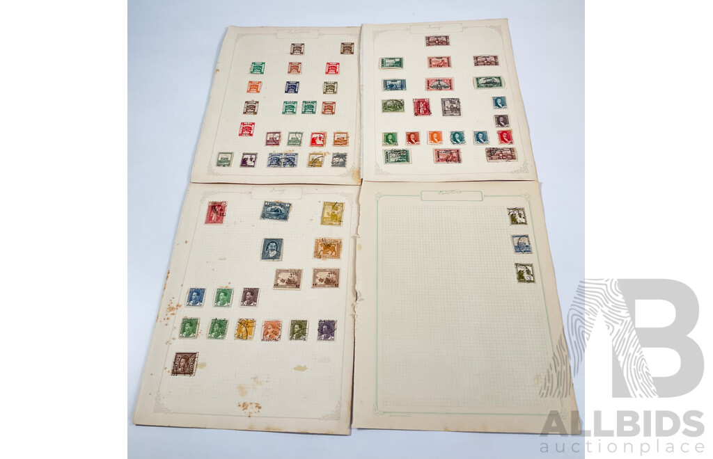 Collection of Antique/Vintage Palestine and Iraq Stamps Including 1920's Postage Paid, WW1 British Occupation on State Service Overprints, King Ghazi