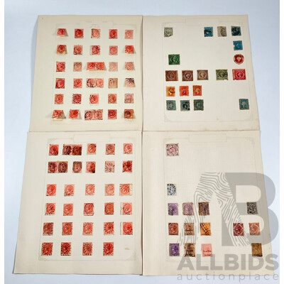 Rare Collection of Australian 1880's-90's New South Wales Stamps Including Five Shillings Hand Cancel, Imperfs, Over Prints, QV