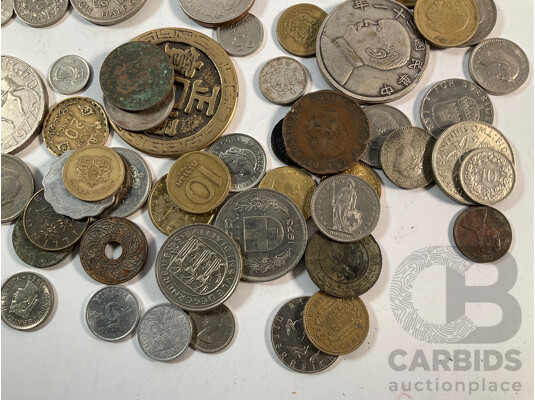 Collection of Vintage International Coins Including United Kingdom, USSR, China, France, Greece, Thailand, Spain Norway and More